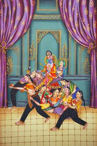 Radha Krishna con Sakhis da School Indian