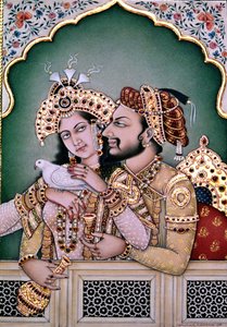 Shah Jahan (1592-1666) e sua moglie, Arjumand Banu Begum (d.1631) Mumtaz-i Mahal