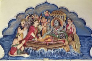 Vishnu Narayana, fluttuante su Sheshanaga da School Indian