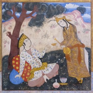 Affresco al palazzo Chehel Sotoun, Esfahan, Iran
