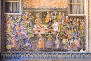 Affresco al palazzo Chehel Sotoun, Esfahan, Iran