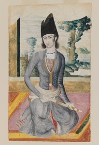 Principe Qajar seduto