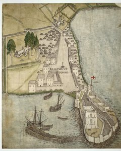 Il Castello e la Città di Carrickfergus, Irlanda, c.1560 da School Irish