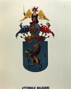 Stemma della famiglia Attendolo Bolognini di Milano con leone "dragonne" da School Italian
