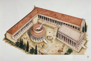Tholos circolare cerimoniale e tempio di Asclepio, Epidauro, IV secolo a.C.