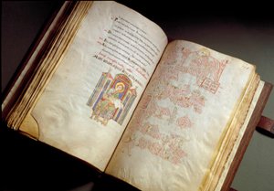 Evangelario. Codice dal monastero di Farfa. (Ms. E 16 folii 149v. 150r.) Roma, Biblioteca Vallicelliana