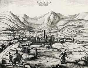 Città di Fondi nel Lazio, incisione, Italia