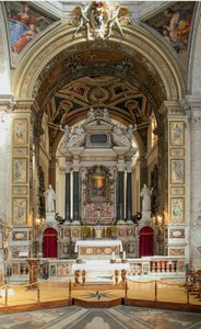Vista interna della Basilica di Santa Maria del Popolo (vista interna della chiesa di Santa Maria del Popolo) XV-XVII secolo, Roma, Italia