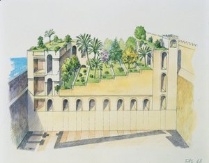 Palazzo di Nabucodonosor, Babilonia, con giardini pensili da School Italian