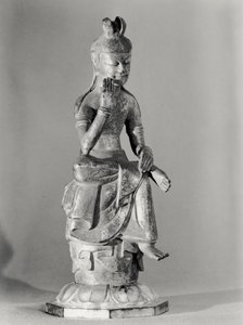 Bodhisattva seduto in posa meditativa, c.645-794 (bronzo dorato) da Japanese School