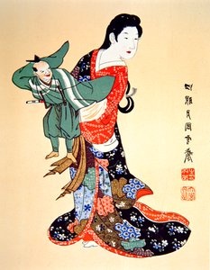 Cultura del vecchio Giappone - un burattinaio Bunraku da School Japanese
