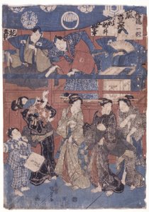 Scena davanti al palco della collezione del santuario da School Japanese