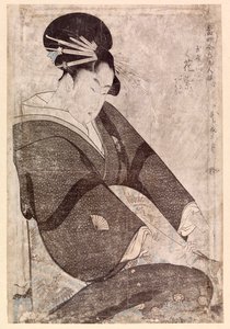 Donna giapponese seduta da School Japanese