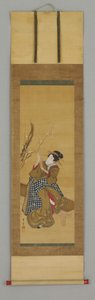 Ukiyoe, donna seduta su una panchina