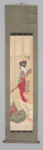 Donna sul sedile della finestra (Kakemono) da Japanese School