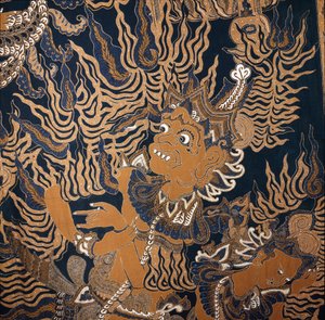 Batik giavanese con un mostro