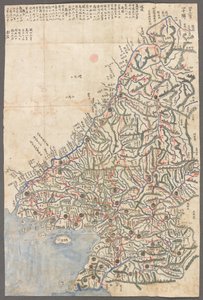 Una provincia della Corea, Mappe delle province di Korae, che mostrano le stazioni pistal e le principali rotte