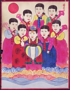 Pal Seonnyeo (pigmento naturale su carta) da School Korean