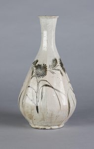 Vaso con crisantemo e disegno di casa, dinastia Choson da School Korean