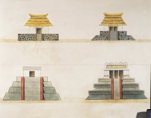 Ricostruzione storica degli edifici di Tenochtitlan