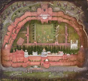 Il Forte Rosso, Agra, Johnson Album VII no.1 numerato 11, c.1750 da School Mughal