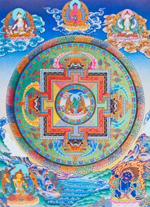 Mandala di Tara Verde che raffigura la protettrice materna da tutti i pericoli nell