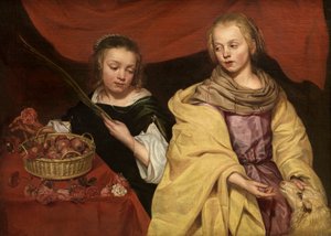Le sante Agnese di Roma e Dorotea di Cesarea da School Netherlandish