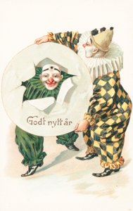 Biglietto di Capodanno Nowegian (litografia a colori) da School Norwegian
