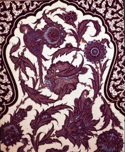 Arte ottomana: ceramica di Iznik che decora la Sala della Circoncisione del Palazzo Topkapi a Istanbul, Turchia