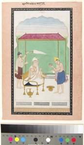 Ranjit Singh seduto su una sedia d
