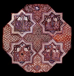 Arte persiana: frammento di un pannello di maiolica murale, da Damghan