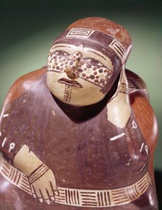 Raccoglitore di cacao in ceramica, Cultura Nazca (terracotta) (dettaglio)