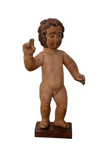 Scultura in legno del Bambino Gesù, c.1800 da School Portuguese
