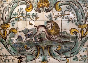 Cane che minaccia un leone (dettaglio) da School Portuguese
