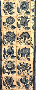 Pannello raffigurante varie specie di fiori, Tarouca, Portogallo da School Portuguese
