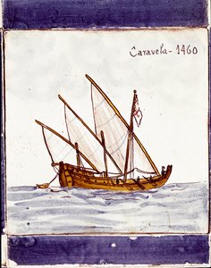 Rappresentazione di una caravella della flotta portoghese
