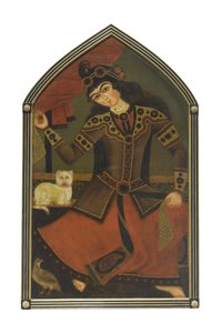 Una giovane donna, artista sconosciuto da School Qajar