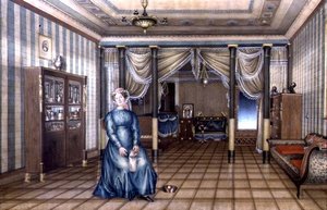 Una Zitella in un Interno di Salotto Neoclassico, c.1835 da School Russian