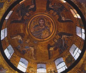 Cristo Pantocratore con Arcangeli da School Russian