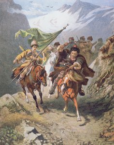 Cosacchi del Caucaso tornano da un