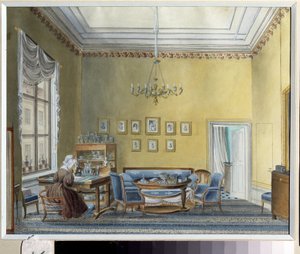 Interno della casa di E. Boratynsky (Evgenij Baratynskij) a Mosca da School Russian