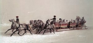 Gita in slitta della famiglia di Alessandro II