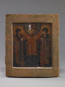 Santi Boris e Gleb, inizio XVIII secolo (tempera e carta su tavola) da School Russian