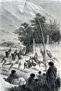 Guerrieri Maori che giocano su un