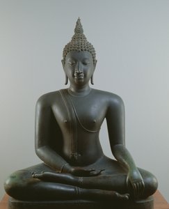 Buddha seduto in meditazione, stile Sukhothai (bronzo)