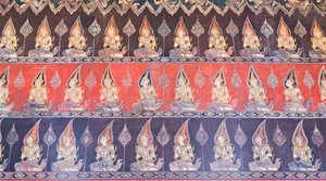 Dipinti murali nella cappella Buddhaisawan, palazzo di Wang Na da School Thai