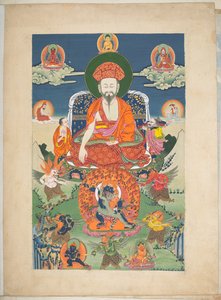 Uno dei 12 disegni raffiguranti divinità tibetane di un artista tibetano, probabilmente a Lhasa, c.1800