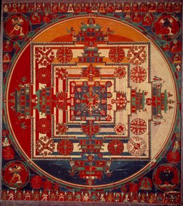 Mandala di Vajravarami la dea danza (al centro) il cui nome significa laia adamantina. Tibet XIX secolo. Parigi, Musee Guimet