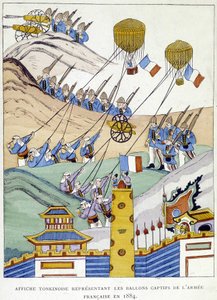 Poster tonchinese che raffigura i palloni prigionieri dell