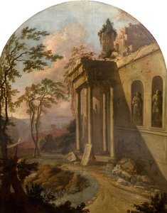 Paesaggio con Rovine da School of Jacques Rousseau